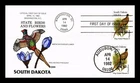 DR JIM STAMPS US COVER SOUTH DAKOTA STATE BIRD FLOWER FDC COLLINS HAND PAINTED