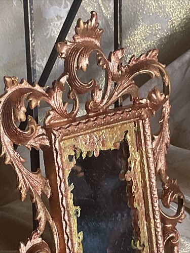 19th Century Cast Iron Mirror,11x8 Inch,hand Painted - Picture 16 of 24