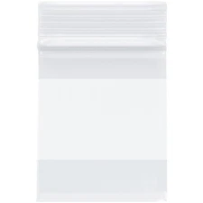 Plymor 2.5" x 3", 4 Mil w/ White-Block Heavy Duty Zipper Reclosable Plastic Bags