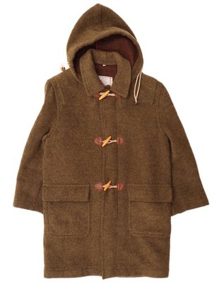 Ciao Womens Hooded Oversized Duffle Coat IT 44 Medium Khaki Wool YB01
