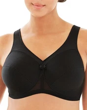 NWOT 46DD Glamorise Magic Lift Active Support Bra 1005 Black 128375