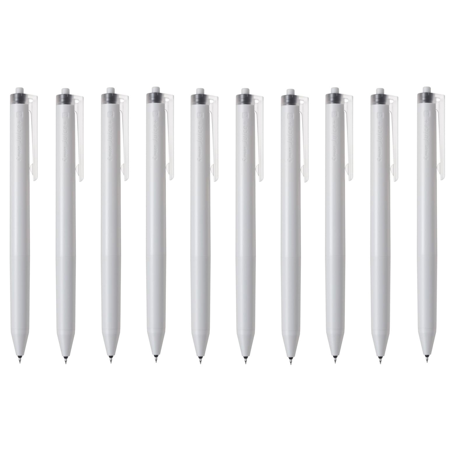 PILOT Gel Ink Ballpoint Pen, Juice Plus, 0.4mm, B, Black, 10