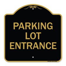 Designer Series - Parking Entrance Sign Parking Lot Entrance Heavy Gauge Metal