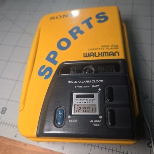 VTG Sony Sports Walkman WM-A52 Portable Cassette Player, Clock - Read Descriptio