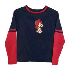 Vintage kids/boys sleeve Snoopy Patch t-shirt Used Stretchy Poly As-Is