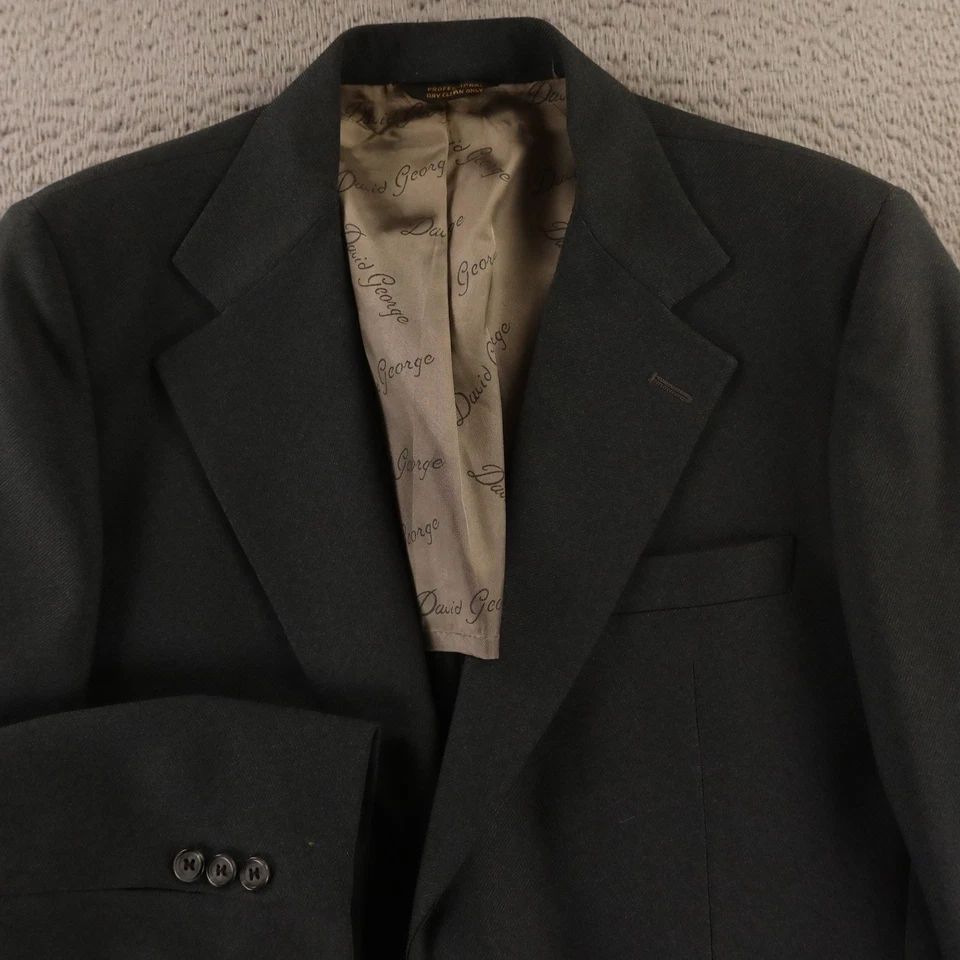 Chaqueta de sarga Serge de colección S 38L gris poliéster bolsillo blazer forrada 1/4 Foto 2 de 4