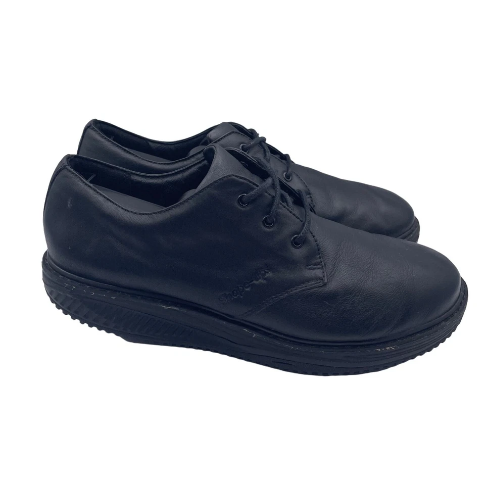 Zapato Skechers Shape Ups Trabajo Cuero Negro Informal Resistente al Deslizamiento para Mujer Talla 9.5 Foto 3 de 4