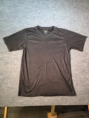 Retro Edge T Shirt Mens Sz XL Black Short Sleeve V Neck 100% Polyester Athletic