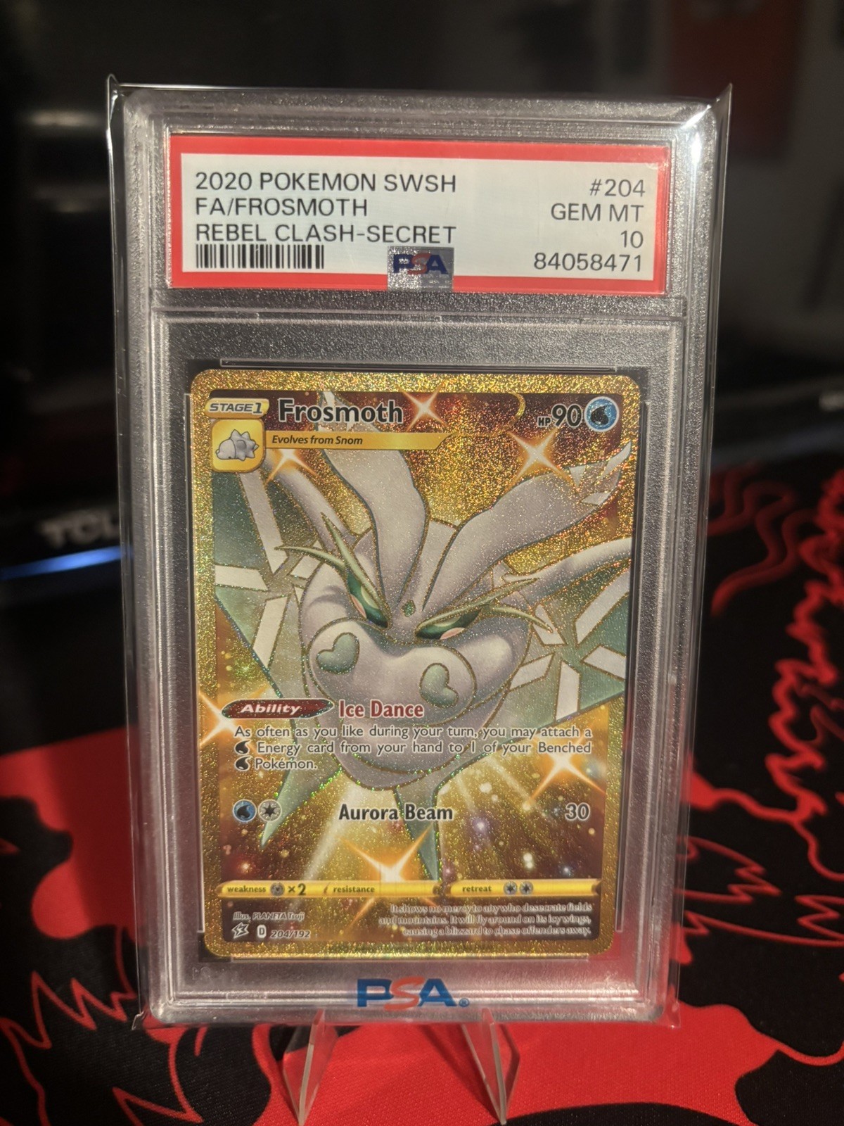 Pokemon Rebel Clash Frosmoth 204/192 Full Art Holo Secret Gold Rare PSA 10