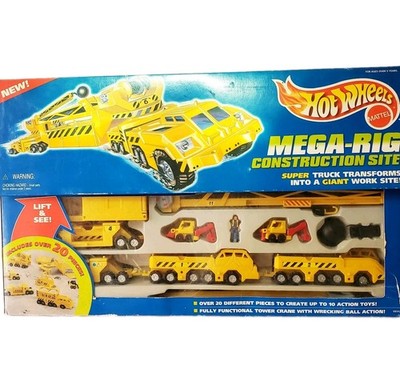 Vtg Hot Wheels Mega-Rig Construction Site Playset 1996 Mattel 11512l New Sealed