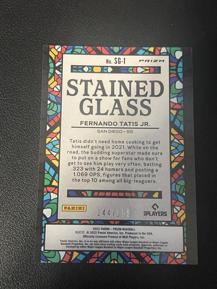 2022 Panini Prizm Fernando Tatis Jr. #SG-1 Blue Mojo Stained Glass #/199 Padres - Image 4 of 4