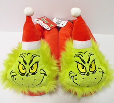 Dr. Seuss GRINCH Character Santa Grinch Slip-On Slippers Unisex Adult M-L NWT