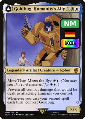 Goldbug, Humanity's Ally // Goldbug, Scrappy Scout BOT-11 Foil NM DE MTG