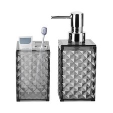 Bathroom Accessories Set 2 PCS, Grey Bathroom Accessories Include Soap Dispen...