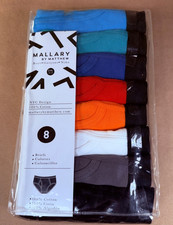 8 Pack MALLARY BY MATTHEW Boys 100 Cotton Briefs Underwear 2XL XXL 12-14 27-28