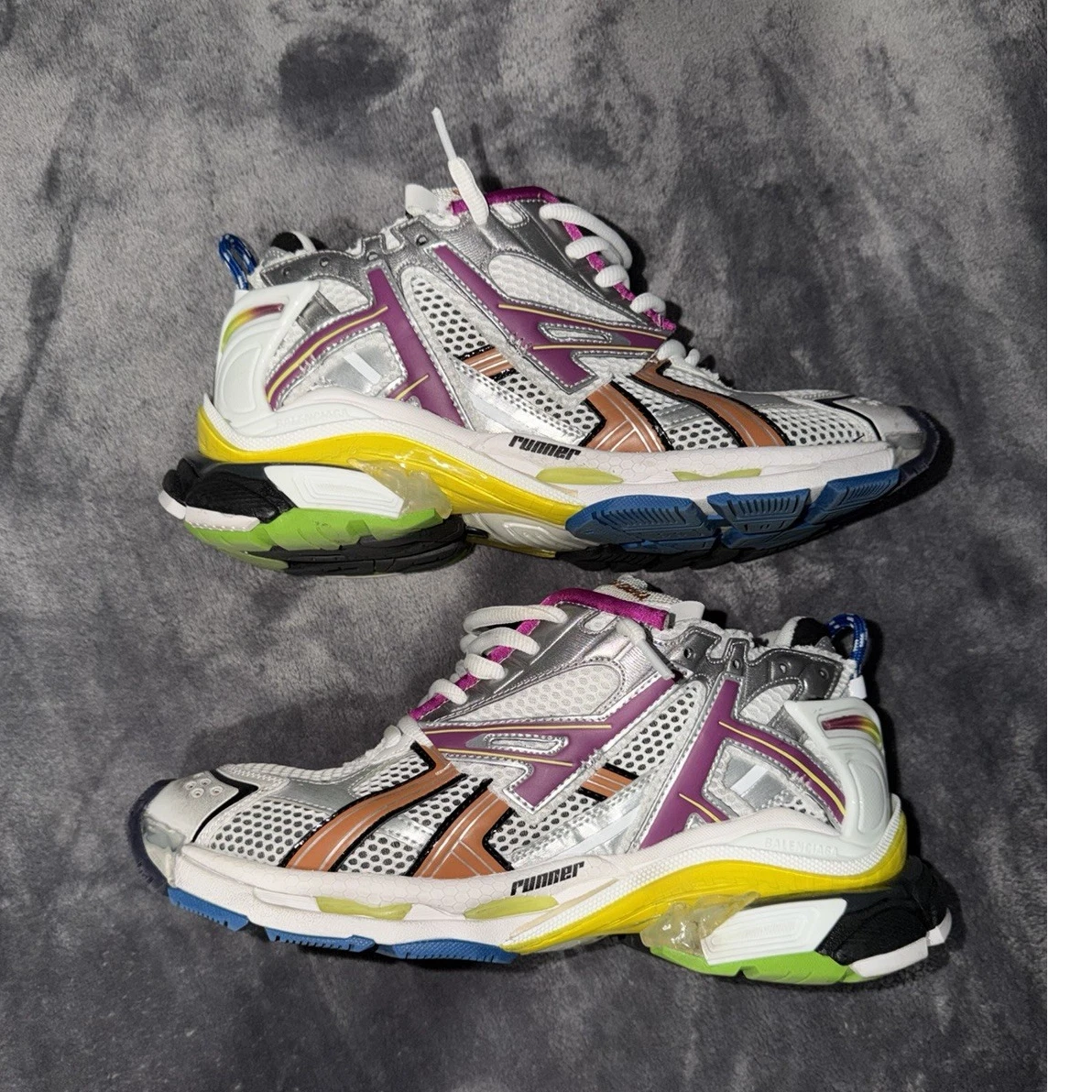 Balenciaga Runner Sneaker White Blue Yellow for sale | eBay
