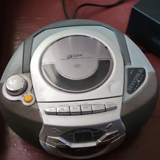 GPX Portable CD Cassette Stereo C971 Silver Gray Used