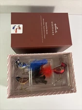 Hallmark 2018 Beautiful Little Bird Trio Cardinal Blue Jay Chickadee 3 Ornaments