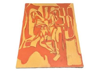 Marvin Edson Abstract Female Form Modernist Painting Signed 1994