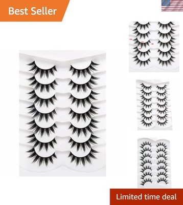 & Cruelty-Free 8D Faux Mink Lashes - 7 Pairs for Doll Eye Effect