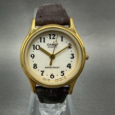Casio Watch Women 25mm White Dial Gold Tone Round LQ-398 New Battery Vintage