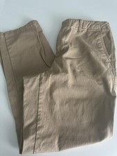 LANDS END 12T TALL Ladies Khaki Chino Pants Flat Front Ankle EUC