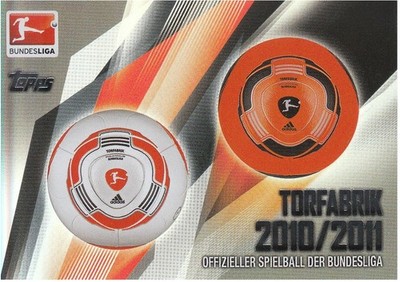Offizieller Spielball der Bundesliga Saison 2010-11 Chrome Fußball Sammelkarte