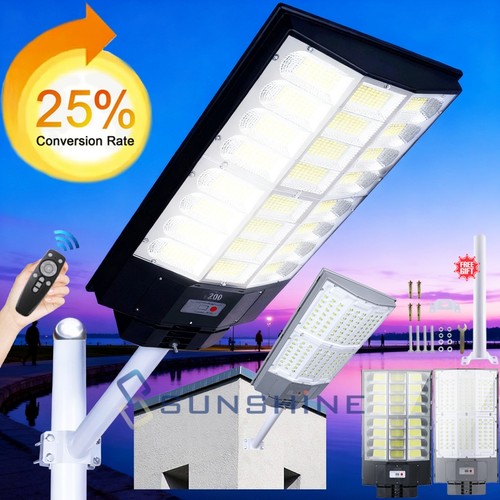 900000000LM Commercial LED Solar Street Lights Outdoor Dusk to Dawn Super Bright - Bild 5 von 17
