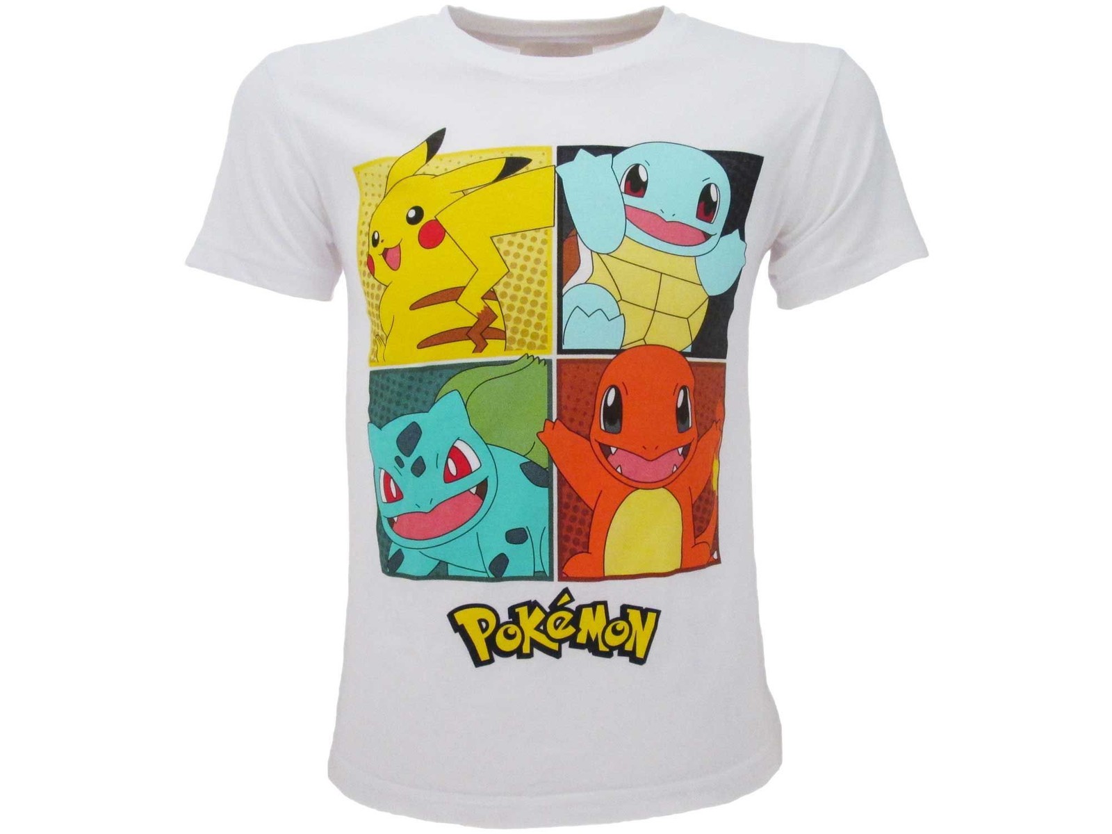 POKEMON T-Shirt Original Weiß Pikachu Bulbasaur Charmander Squirtle