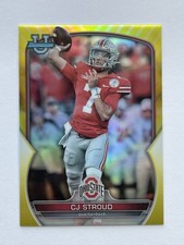 C.J. Stroud 2022 Bowman U Chrome YELLOW REFRACTOR SP /75 Card No. 100 BUCKEYES