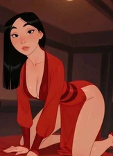 2.5x3.5" Aceo Print HD Mini Photo Cartoon Waifu Princess Chrismas, Mulan