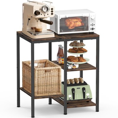 Kitchen Microwave Stand,4-Tier Adjustable Bakers Rack, Microwave Cart with St...