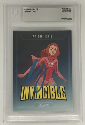 GILLIAN JACOBS SIGNED INVINCIBLE ATOM EVE KEEPSAKE TRADING CARD BECKETT COA AUTO