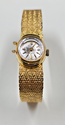 Mercury Swiss Made 17 Jewel Ladies Cocktail Watch Gold Tone Mesh