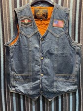 VTG DENIM BIKER VEST   DISCIPLES OF CHRIST  Embroidered 3XL