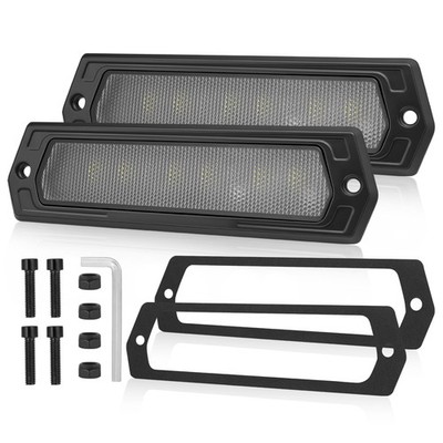 2x 8'' Flush Mount LED Light Bars Rear Bumper Reverse Pods Offroad Diffusion Beam