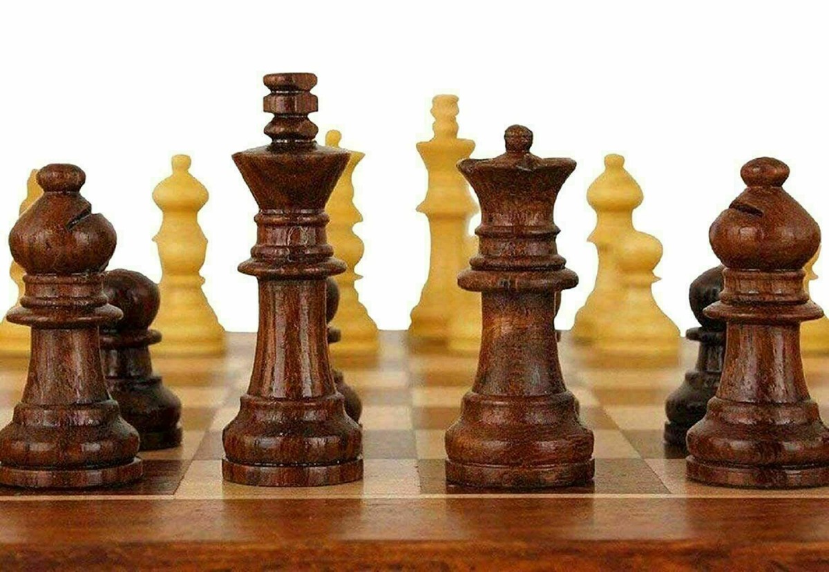 Jeu d'échecs en bois sculpté à la main de luxe - Marron - Jeu de