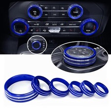 6x Knob Covers for Bronco 21+, Bronco Knob Covers Interior Accessories - Blue