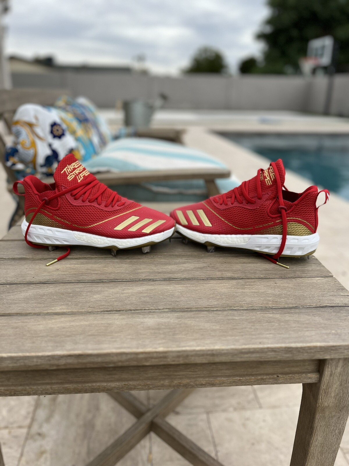 adidas red and gold baseball cleats size 7.5 eBay