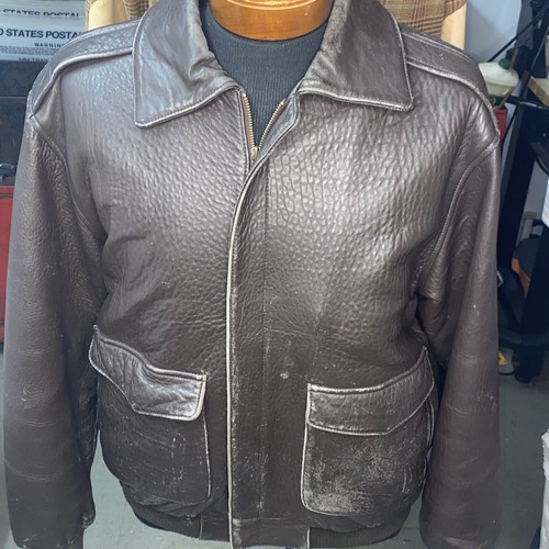 Herren 80er oder 90er Jahre Orvis braune Leder Bomberjacke Medium - Bild 1 von 12