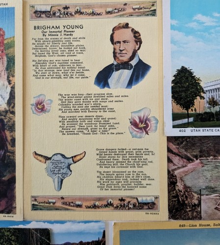 UTAH POSTCARD Lot 25 Vtg Standard 1900's Chrome Linen * 12 Free Continental Sz - Picture 7 of 13