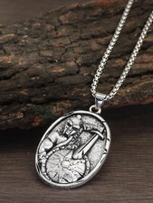 Collana Teschio Vintage Uomo Donna In Acciaio Inox - Ciondolo Scheletro Traforato 60 Cm - 3