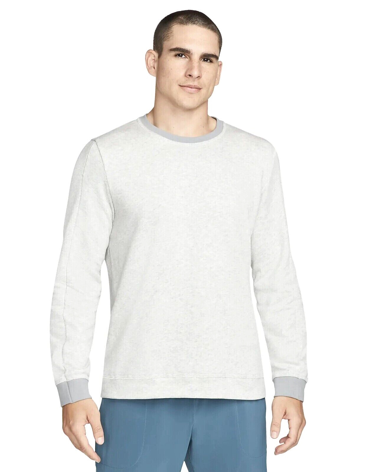 Мужская толстовка Nike Training Yoga Crew, цвет LT Grey, разные размеры, DM8137-050