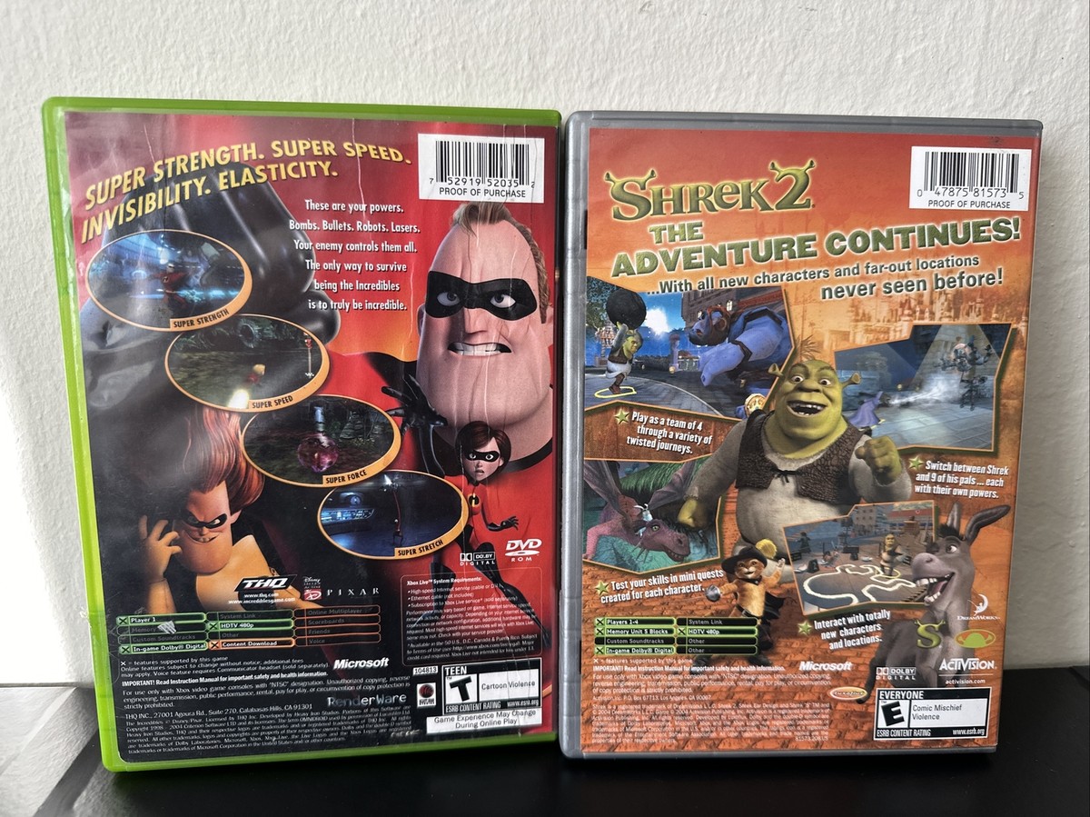 Xbox - Shrek 2 & The Incredibles both with Manual | eBay