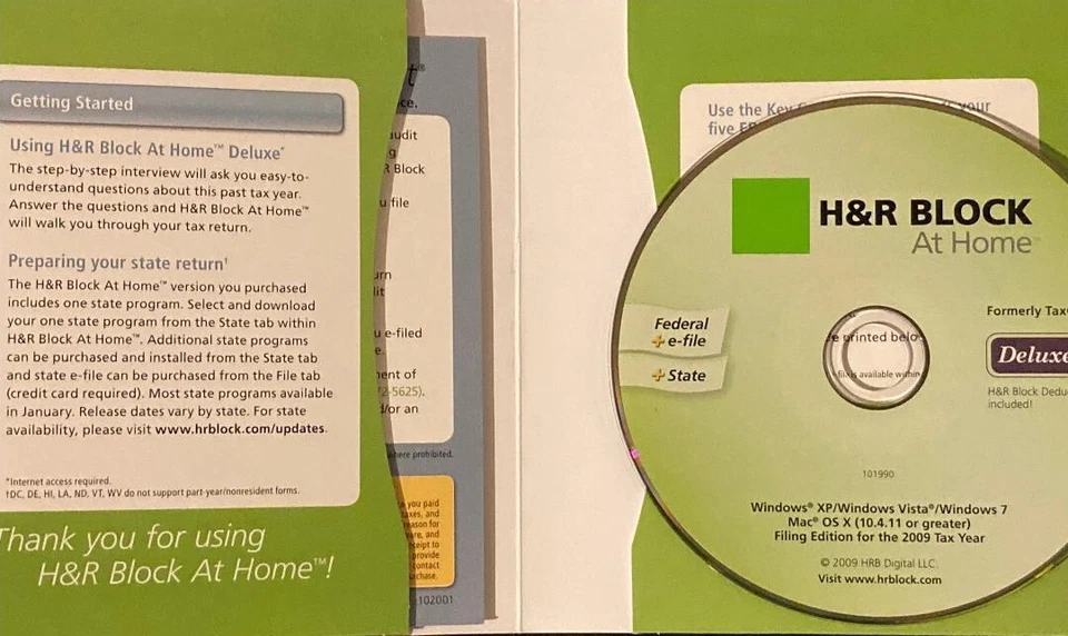 2009 TaxCut DELUXE Federal turbo H&R Block Tax Cut New sealed CD in the Sleeve! - Image 3 of 4