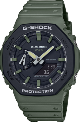 Men's Casio G-Shock Analog-Digital Army Green Resin Strap Watch