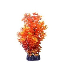 Fish Tank Decorations, Orange Aquarium Decor, Fake Aquarium Plants Orange-1