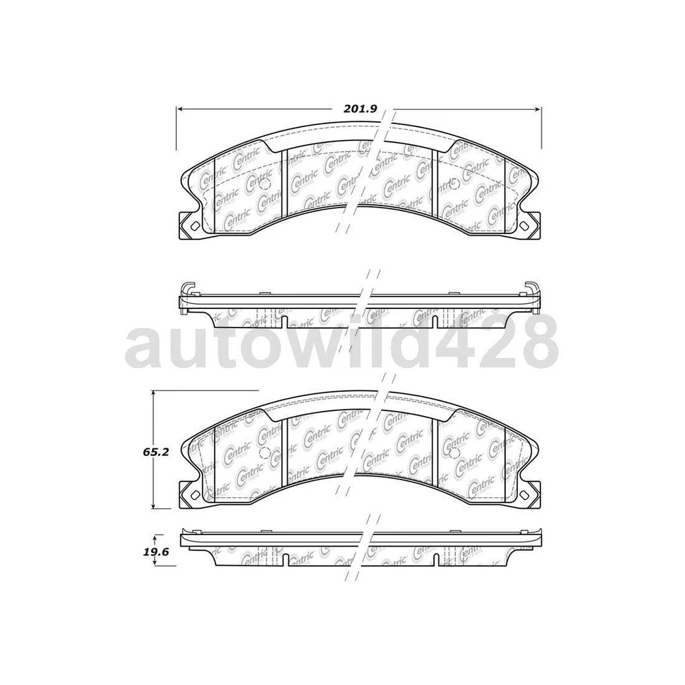 Pastilhas de freio dianteiras traseiras para Chevrolet Silverado 2500 HD RWD 2012 2013 2014 2015 - Imagem 2 de 4