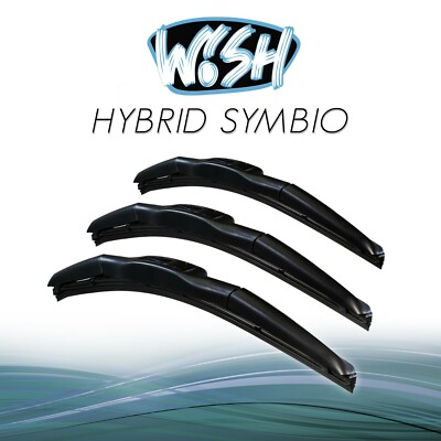 Wish  Hybrid Symbio 18'' / 18'' / 16'' Komplett Satz Front + Heck Scheibenwischer 