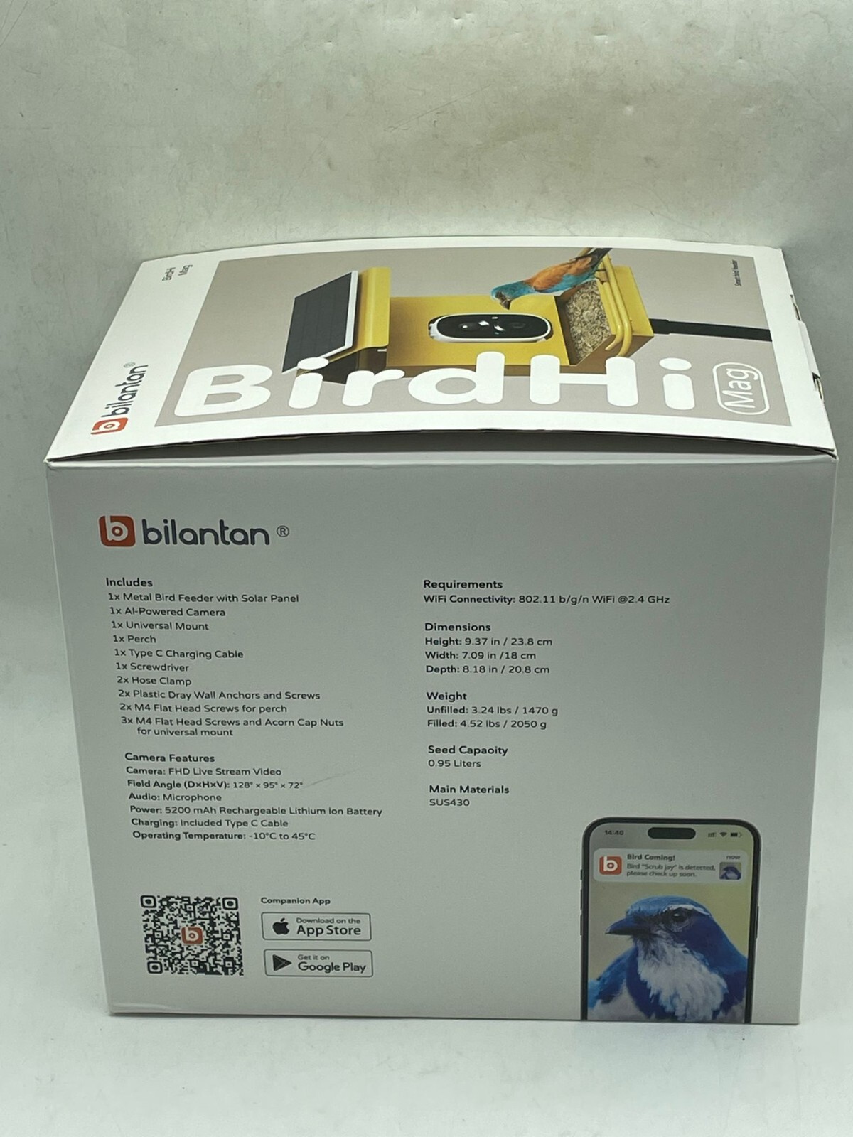 Metal Smart Bird Feeder with Camera Solar Powered ''READ''